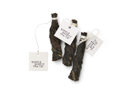 Hand crafted Naked Tea Bags made from Organic Adam's Peak black Ceylon tea leaves.